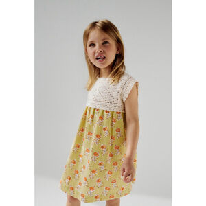 Zara Baby Crochet Cotton Linen Dress Size 1.5yo